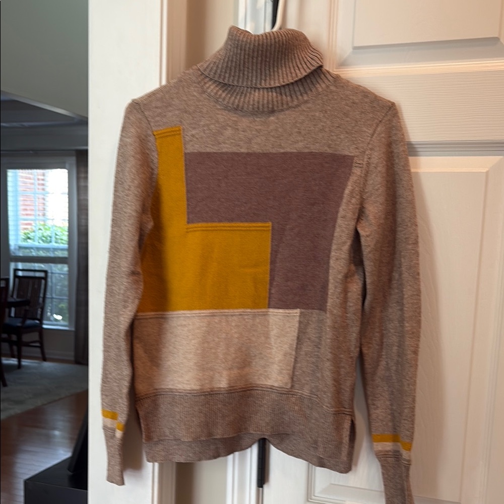Colorblock Turtleneck Sweater